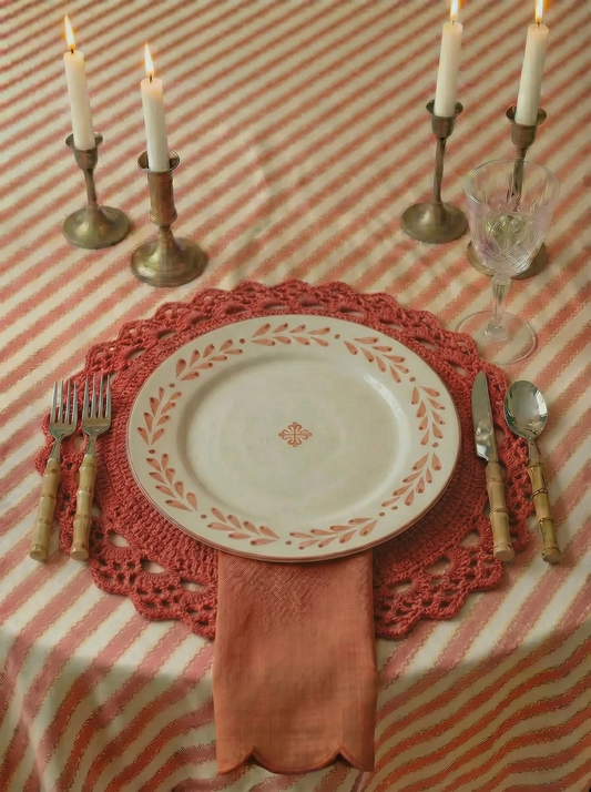 Viana Dinner Plate, Coral