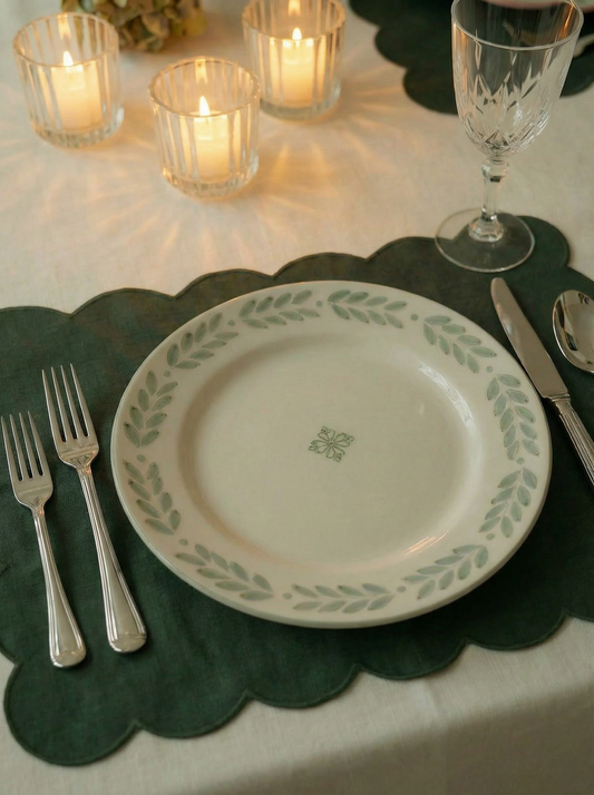 Viana Dinner Plate, Dry Green