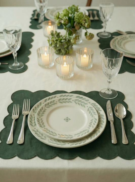 Viana Dessert Plate, Dry Green